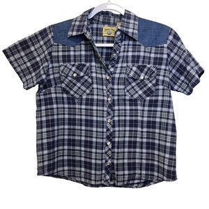 Moda Tech Women's Cowboy Shirt Western Rockabilly Size Small Pearl Snap Buttons